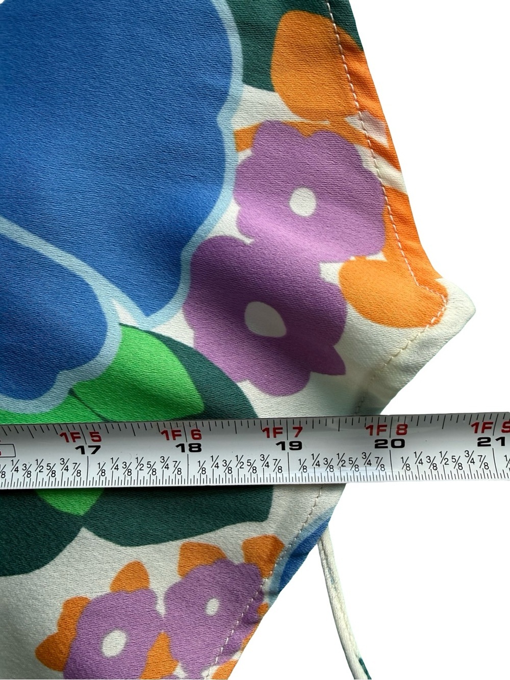 Zara Floral Halter Scarf Top Blue, Green & Orange Size S Y2K Boho Cottagecore - Picture 4 of 9